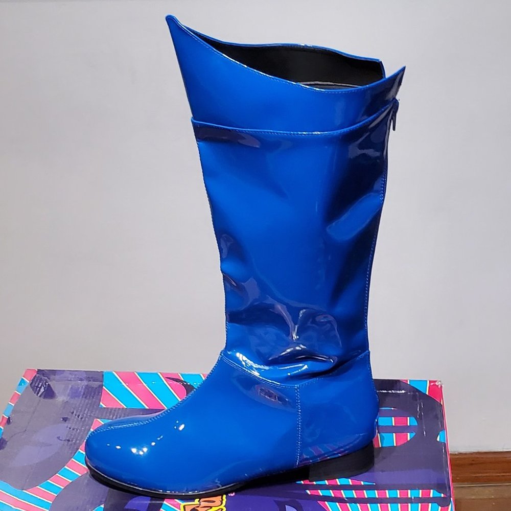 Blue superhero boots